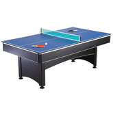 Maverick II 7ft Pool Table with Table Tennis Top - Black with Red Felt (Non-Slate)